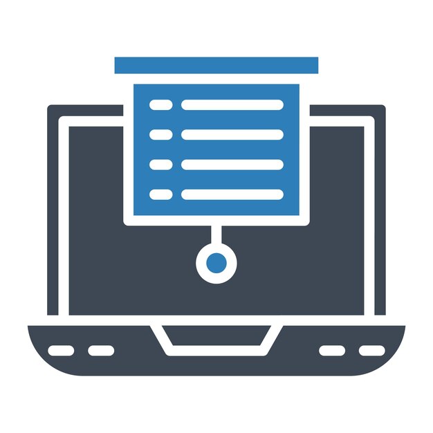 Estilo de ilustración vectorial de la presentación de la computadora portátil