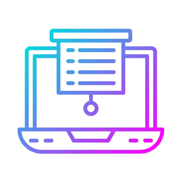 Estilo de ilustración vectorial de la presentación de la computadora portátil