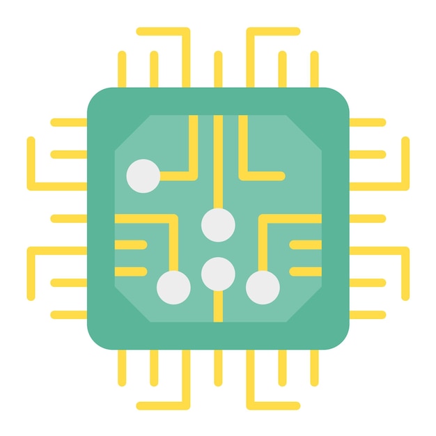 Vector estilo de ilustración vectorial del procesador de la cpu