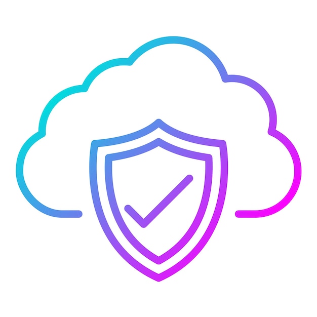 Estilo de ilustración vectorial de protección de nubes