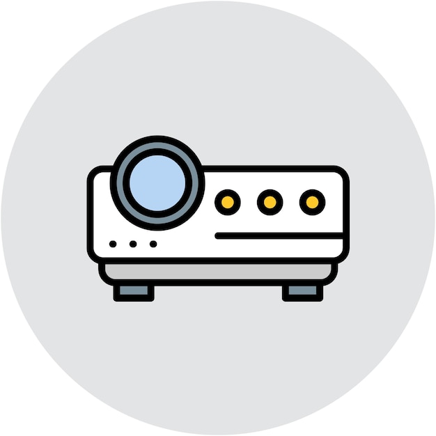 Estilo de ilustración vectorial del proyector de video