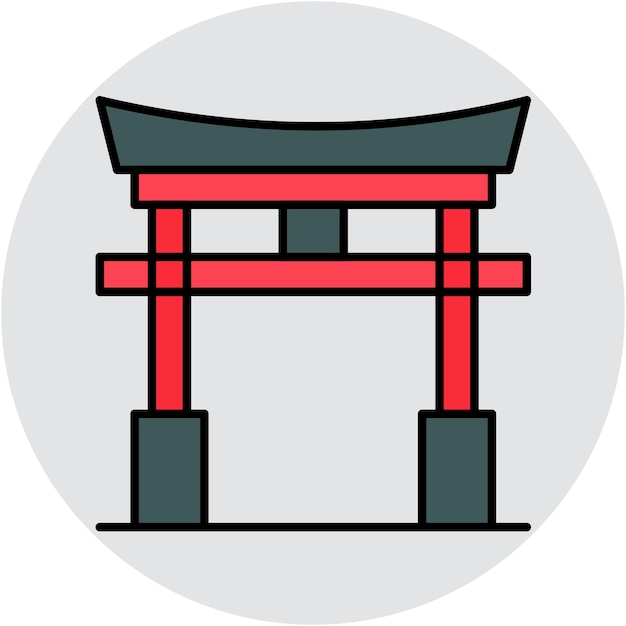 Vector estilo de ilustración vectorial de la puerta de torii