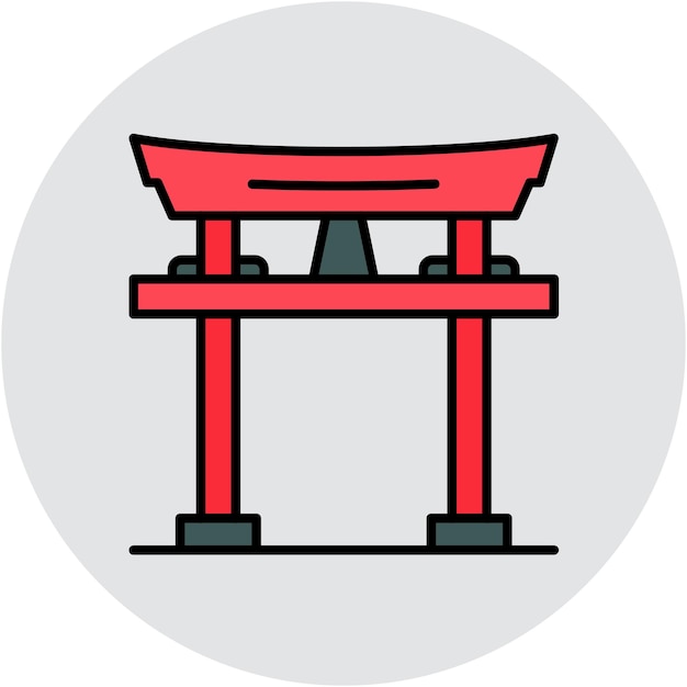 Vector estilo de ilustración vectorial de la puerta de torii