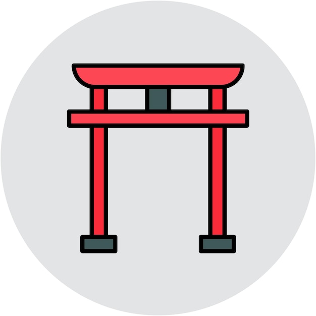 Estilo de ilustración vectorial de la puerta de Torii