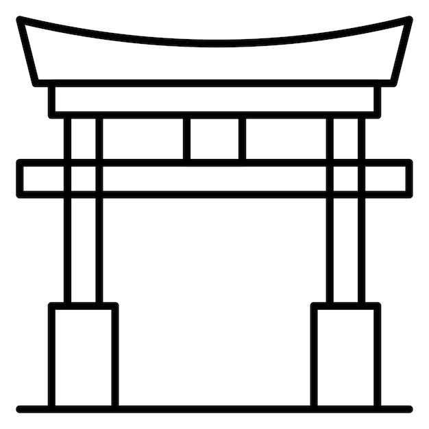 Estilo de ilustración vectorial de la puerta de Torii