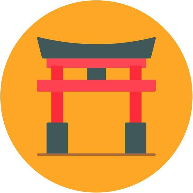 Estilo de ilustración vectorial de la puerta de Torii