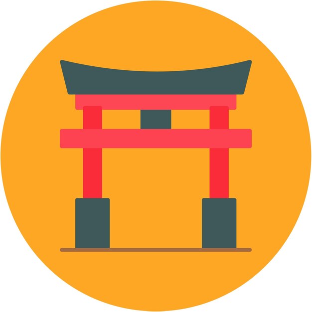 Estilo de ilustración vectorial de la puerta de Torii