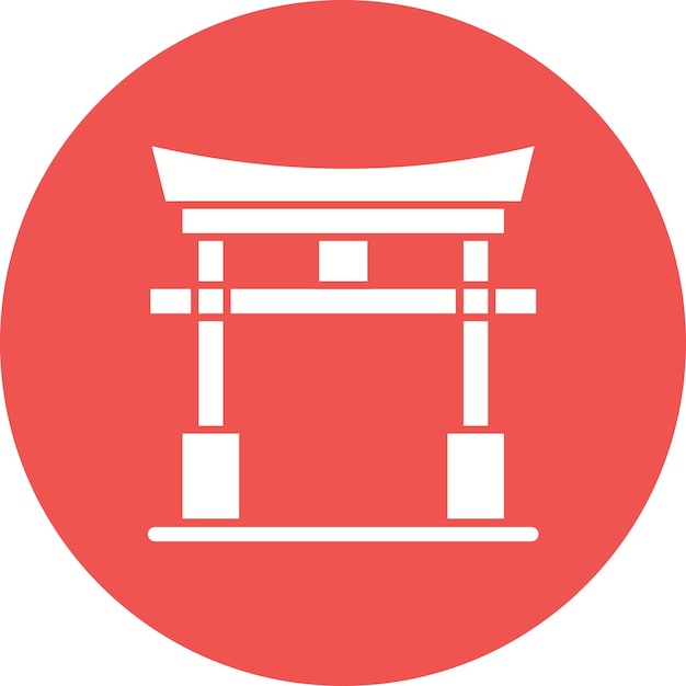 Estilo de ilustración vectorial de la puerta de Torii