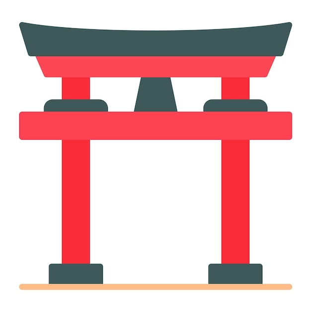Estilo de ilustración vectorial de la puerta de Torii