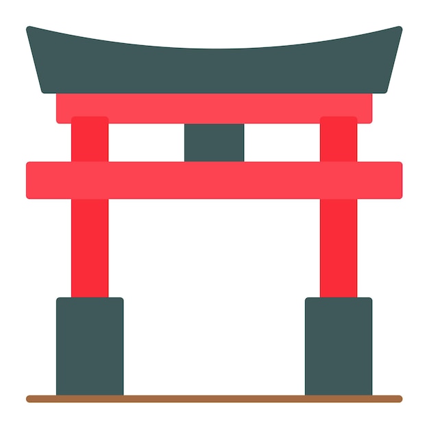Estilo de ilustración vectorial de la puerta de Torii