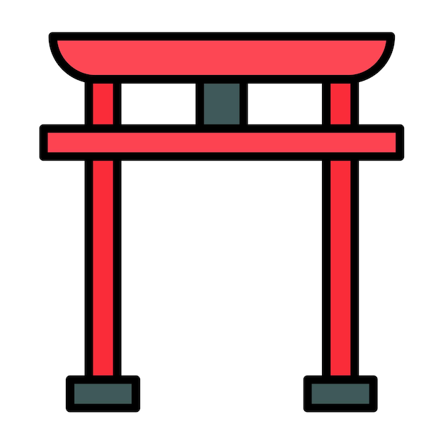Estilo de ilustración vectorial de la puerta de Torii