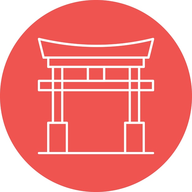 Estilo de ilustración vectorial de la puerta de Torii