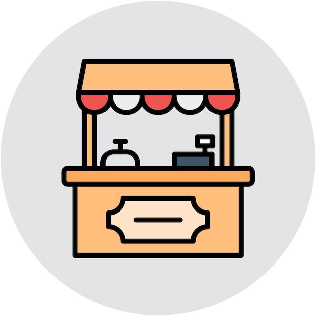 Estilo de ilustración vectorial del puesto de alimentos