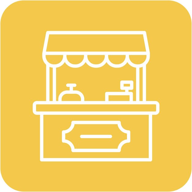 Estilo de ilustración vectorial del puesto de alimentos