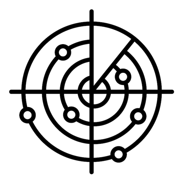 Estilo de la ilustración vectorial del radar