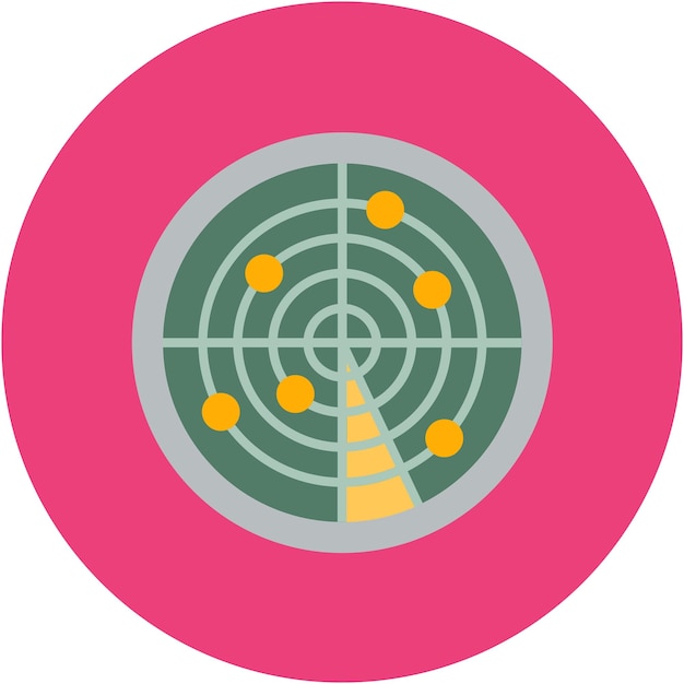 Estilo de la ilustración vectorial del radar