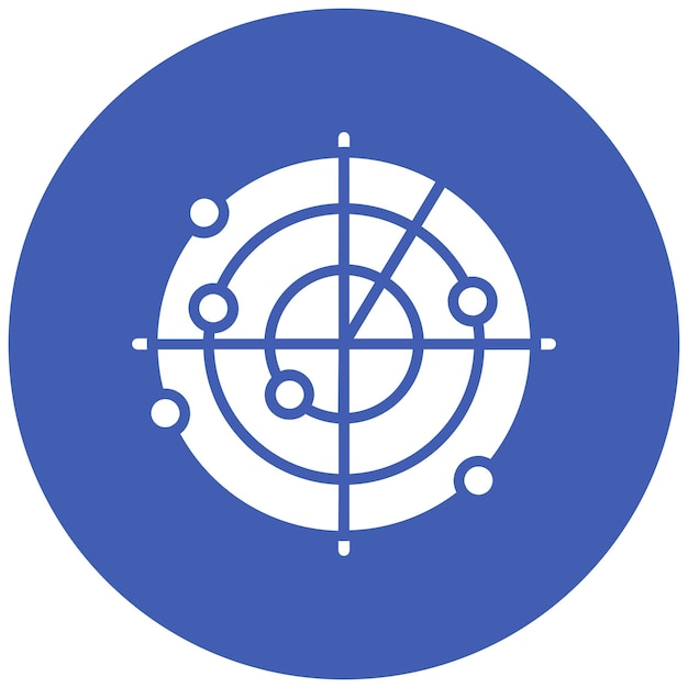 Estilo de la ilustración vectorial del radar