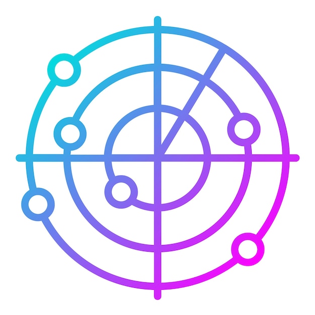 Estilo de la ilustración vectorial del radar