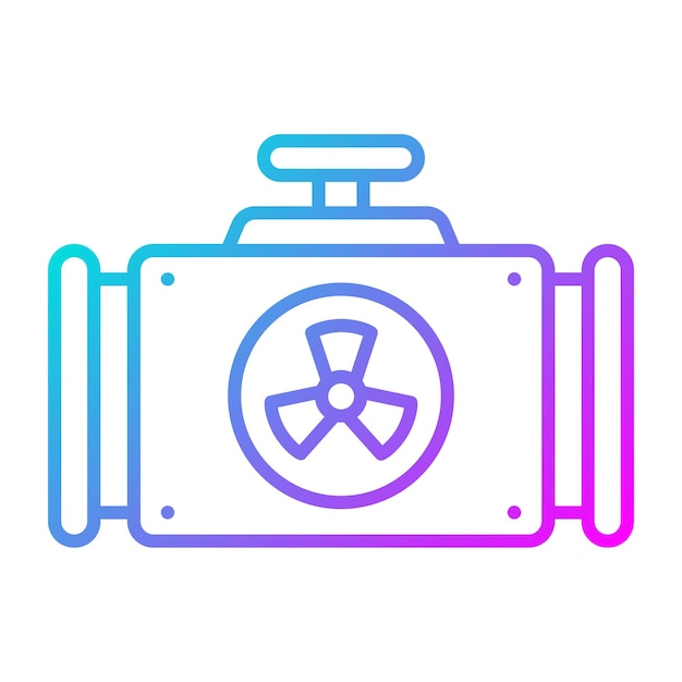 Estilo de la ilustración vectorial de radiación