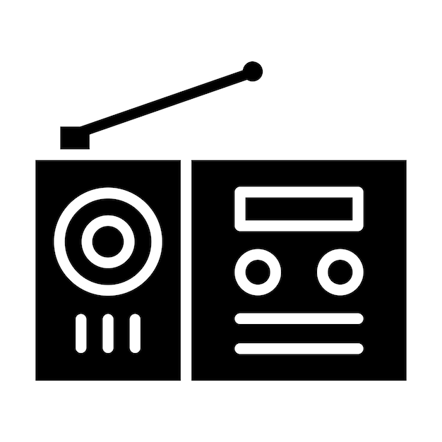 Estilo de ilustración vectorial de radio