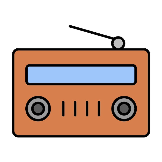 Estilo de ilustración vectorial de radio