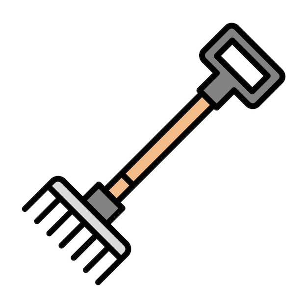 Estilo de la ilustración vectorial de Rake