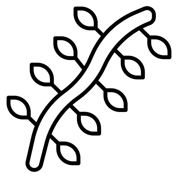 Estilo de ilustración vectorial de la rama del árbol