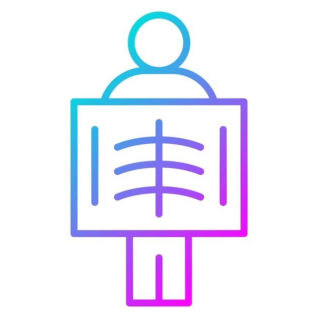 Estilo de ilustración vectorial de rayos X del hombre