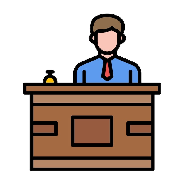 Estilo de ilustración vectorial de la recepción del hotel