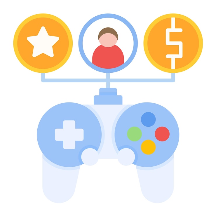 Vector estilo de ilustración vectorial de la recompensa del juego