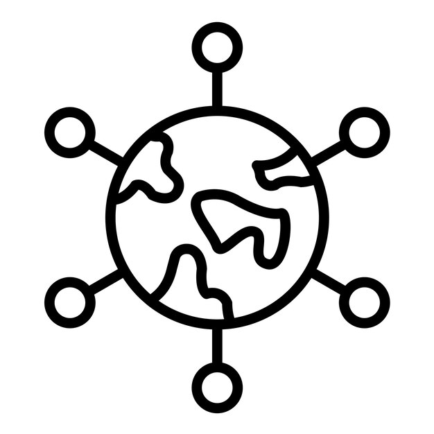 Estilo de ilustración vectorial de la red global