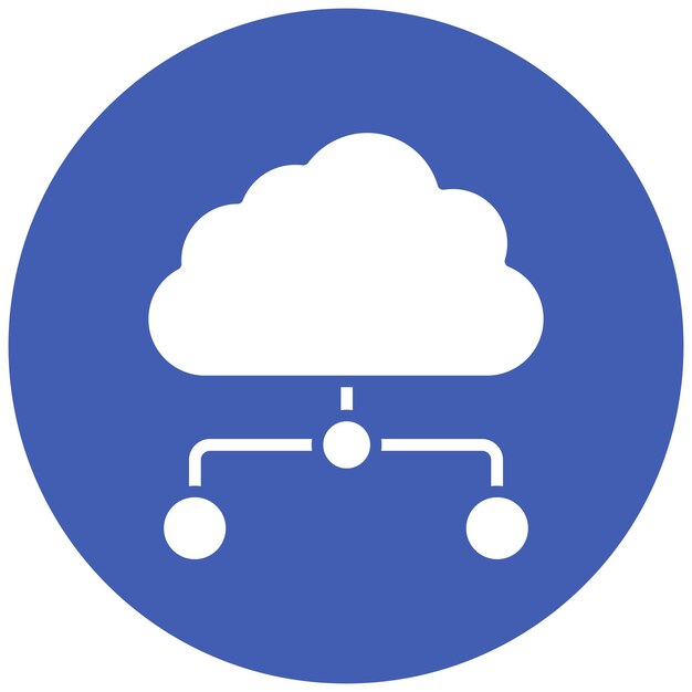 Estilo de ilustración vectorial de red en la nube