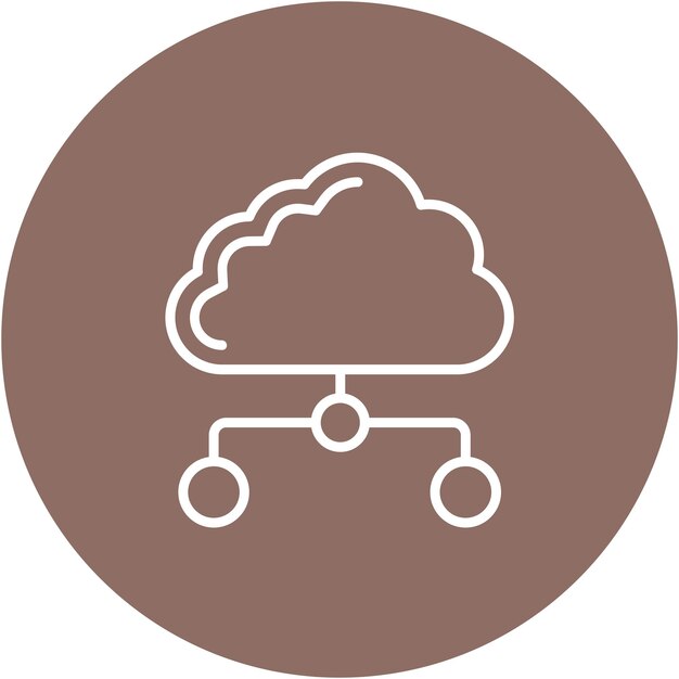 Estilo de ilustración vectorial de red en la nube