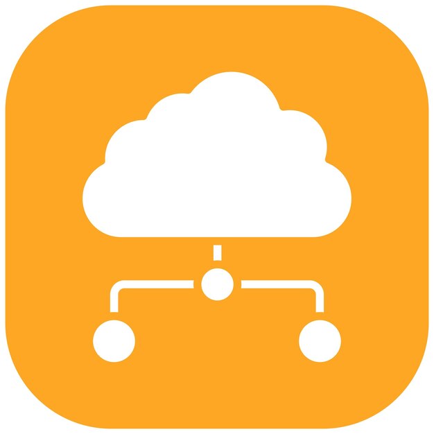 Estilo de ilustración vectorial de red en la nube