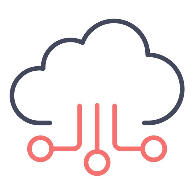 Estilo de ilustración vectorial de la red de nubes