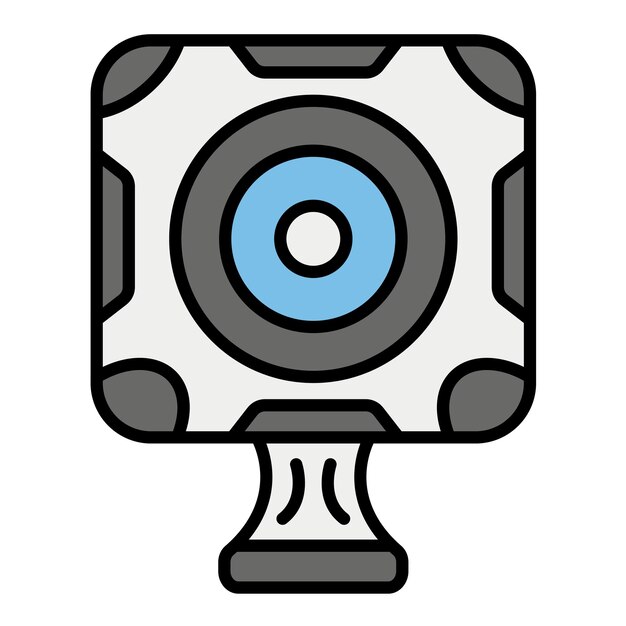 Estilo de ilustración vectorial redonda de la cámara web