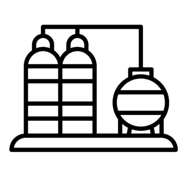 Estilo de ilustración vectorial de la refinería