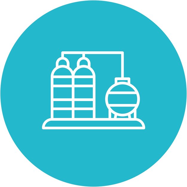 Estilo de ilustración vectorial de la refinería