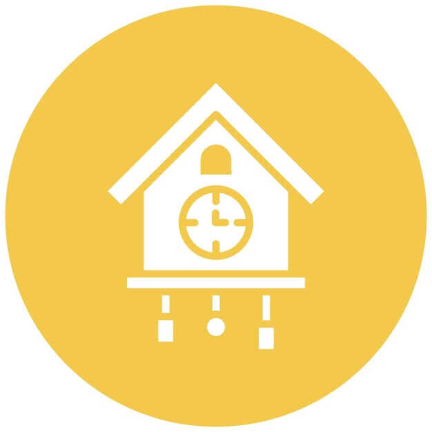 Estilo de ilustración vectorial del reloj de cuco