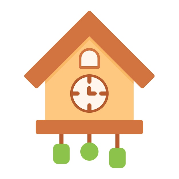 Estilo de ilustración vectorial del reloj de cuco