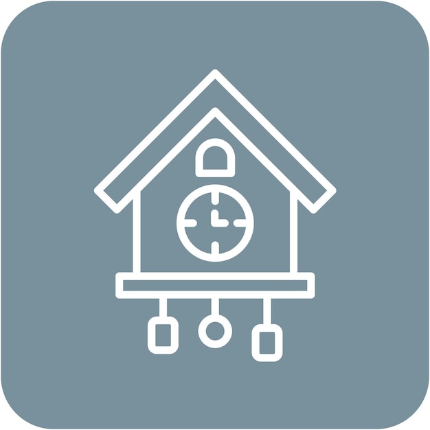 Estilo de ilustración vectorial del reloj de cuco