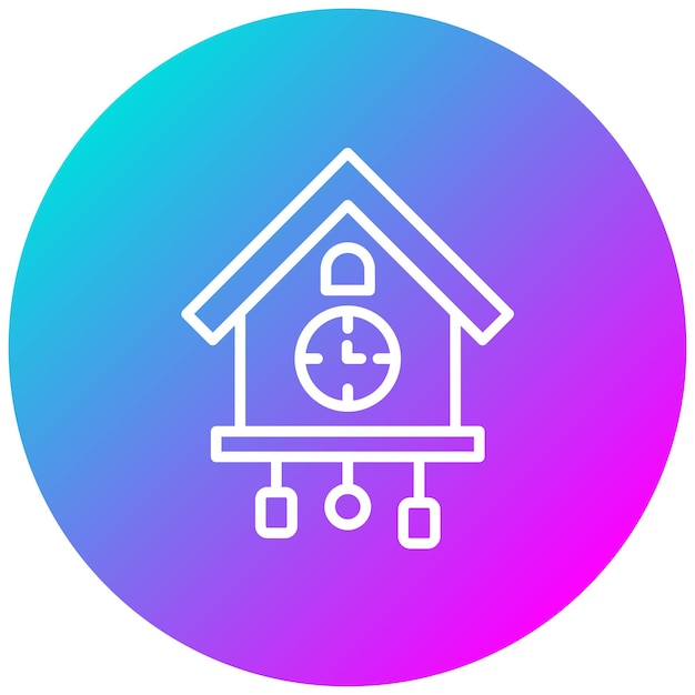 Estilo de ilustración vectorial del reloj de cuco