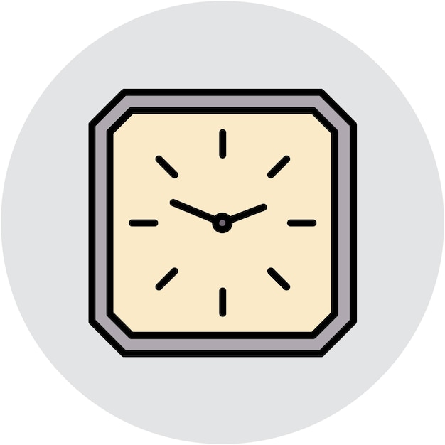 Estilo de la ilustración vectorial del reloj