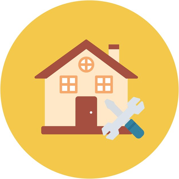 Estilo de ilustración vectorial de reparación de la casa