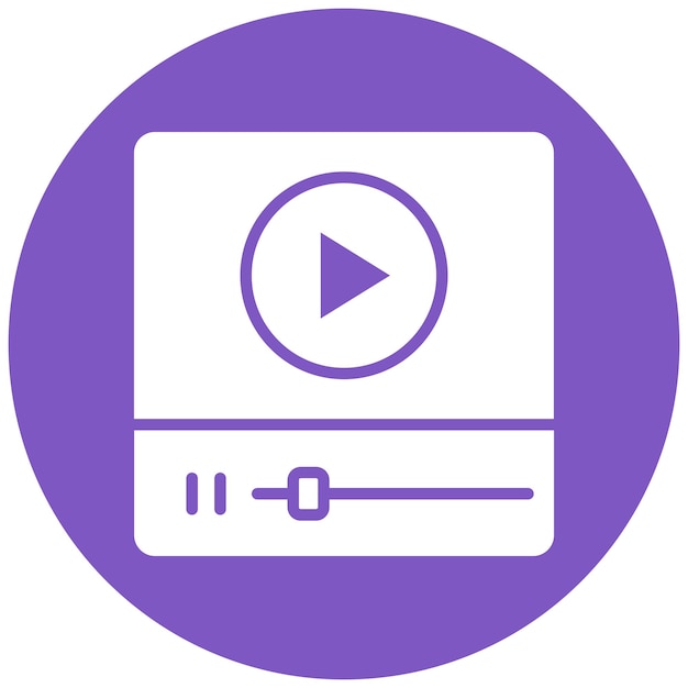 Estilo de ilustración vectorial del reproductor de video