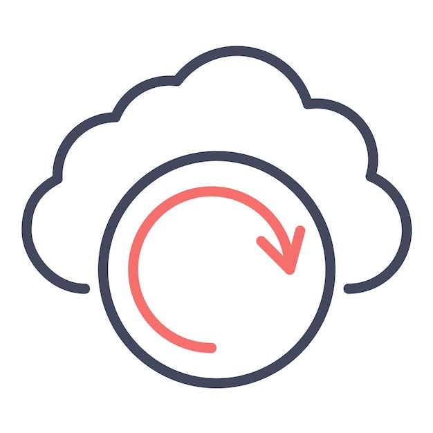 Estilo de ilustración vectorial de respaldo en la nube