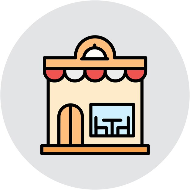 Estilo de ilustración vectorial del restaurante