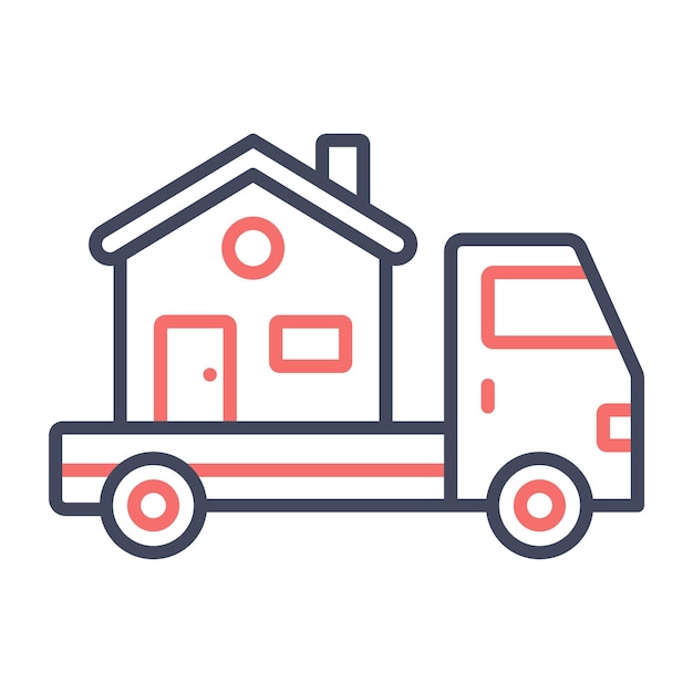 Estilo de ilustración vectorial de reubicación de la casa