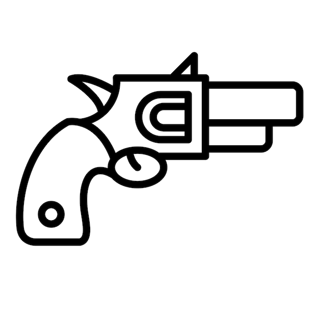 Estilo de ilustración vectorial del revólver