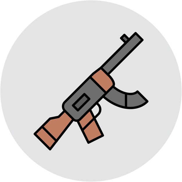 Estilo de ilustración vectorial del rifle